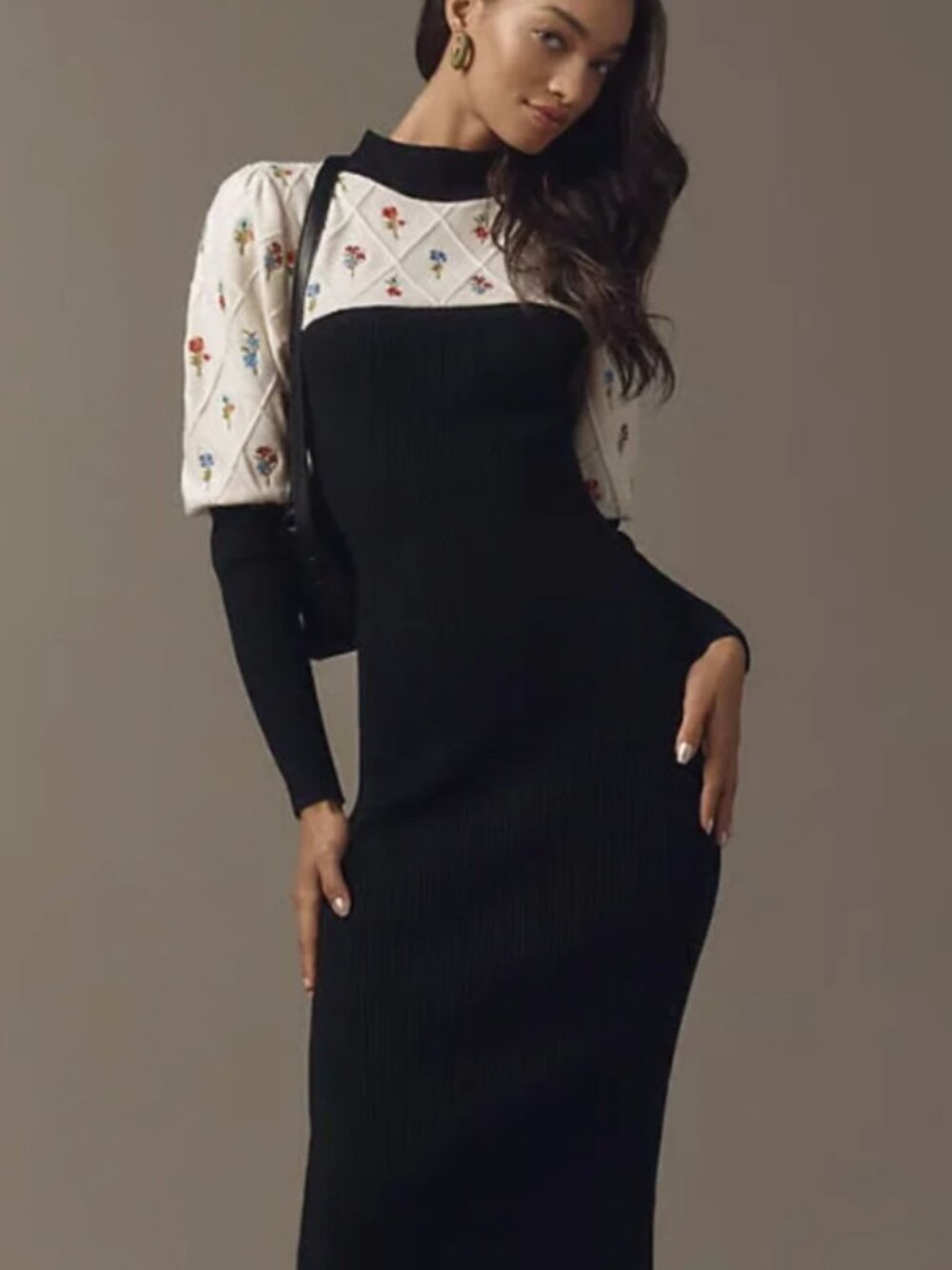 Maeve Embroidered Sweater Dress